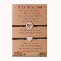 Two heart matching bracelets with card for mother and daughter back to school gift - Black