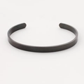 Bracciale rigido a C da 6 mm in acciaio inossidabile nero opaco regolabile minimalista - Nero