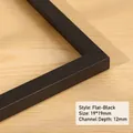 Matte black solid wood frame variant with 19x19mm profile and 12mm slot depth - Black