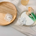 Elegant white lace flower hair clip with pearl center on aesthetic vintage background - Steel Clip No.1 Flower