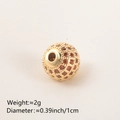 Perla cava dorata con zirconi arancioni per gioielli, diametro 1cm e peso circa 2 grammi - 10MM Zirconia Color Granato Placcato Oro
