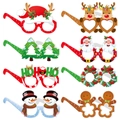 Set di 8 occhiali da festa natalizi in carta colorata con renne e Babbo Natale - Stile Collezione Natalizia (Y-00280)