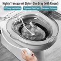 Sitz bath basin in transparent grey PET with ergonomic seat and manual bidet sprayer - Crystal PET with Bidet / Simple Grey
