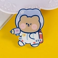 Cute cartoon astronaut bear acrylic pin badge accessory for clothing and bags - 10 Space Firefighter Bear