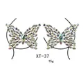 Macro view of iridescent butterfly rhinestone body jewels for festival chest decoration - XT-37 Gradient Butterfly Jewel