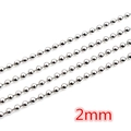 Bright silver 2mm metal ball bead chain for DIY jewelry making and tag necklaces - CH-22 (2mm Ball) / Steel