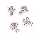 DIY silver cross charms with sparkling crystals for jewelry and nail art - Cross-Silver Rhinestone