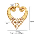 Vergoldeter Herzanhänger mit weißen Zirkonia-Steinen und filigranem Mesh-Design - L196076-Gold Hohlzirkon Herz