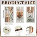 3-piece wooden boho wall art set featuring geometric patterns 15.74x7.87 inch size - Bohemian Geometric Style (Y24Y51227_Q)