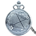 Classic silver vintage pocket watch featuring delicate cherry blossom floral relief pattern - Antique Silver - Sakura & Cloud