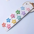 Set de 10 horquillas de estrella de metal en colores caramelos con lunares de colores - Estrella esmaltada de lunares (10 uds./tarjeta)
