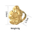 Golden flower statement ring in brushed finish for women with 2.9cm floral design - Brushed Floral (S-R756)