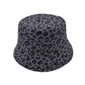 Sombrero de pescador unisex con estampado de leopardo y diseño urbano gris oscuro - Estampado de leopardo gris