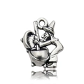 DIY Halloween antique silver alloy charm in witch cauldron shape for necklaces - 10869-Wizard Cauldron