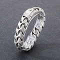 Bracciale punk da uomo a catena osso di drago con chiusura quadrata argento antico - 22cm / Argento Antico (KB170055-KJX)