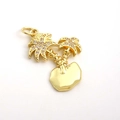 Elegant gold-plated double palm tree pendant with sparkling white zircon inlay - Double Coconut Tree Micro-Inlaid Pendant