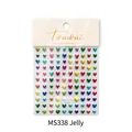 Self-adhesive colorful jelly heart nail art stickers in model MS338 for DIY manicure - MS338-Jelly Colorful Heart