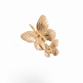 Elegante fermaglio per capelli a farfalla in metallo dorato con ali decorate - Stile Doppia Farfalla Grande-Oro
