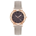 Montre à quartz pour femme avec bracelet gris en daim et boîtier en or rose facetté - Gris