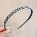 Morandi grey matte headband featuring a chic chain woven texture for a stylish look - 32# Chain-Blue Gray