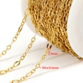 2.9mm gold plated stainless steel cable chain for DIY jewelry making accessories - 2.9mm Pressed Lip Butterfly Chain (0.6mm Wire) / Gold
