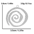 Detaillierte Größenangaben für den Spiralanhänger aus 304 Edelstahl mit Hammerschlag-Textur - Silber