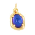 Oval gold-plated copper pendant with color-changing purple-blue zircon and four-claw setting - L229115-Blue Gold