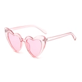 Chic heart-shaped sunglasses with transparent pink frames and tinted lenses for women - Transparent Pink Frame Pink Lens