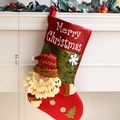 Calza di Natale rossa da 44cm con Babbo Natale 3D e stampa Merry Christmas sul caminetto - Lettera-Babbo Natale