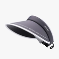 Stylish grey ice silk empty top sun visor hat for women with foldable UV protection - Adjustable / Gray