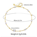 Elegante collar de perlas doradas y artificiales, longitud 40 cm más 6 cm de extensión - Oro de 18K / Dorado/Blanco (KN0375)