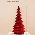 Sapin de Noël rouge en papier nid d'abeille de 82 cm pour décoration de table festive - Sapin de Noël Rouge-Moyen(82cm)