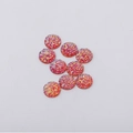 Macro detail of 12mm red resin druzy flatback beads with sparkling glitter for DIY jewelry - Multicolor Red (4#)