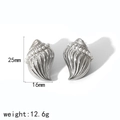 Detalles de pendientes de caracola plateados con perlas, medidas 25 mm de alto y 16 mm - Pendientes de Concha de Plata con Perla (TE6971-PL-S)