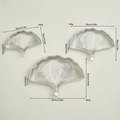 Three-piece silver ginkgo leaf tray set in stainless steel with detailed vein textures - Three-Piece Set / Electroplated Silver
