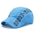 Sky blue mesh outdoor duckbill hat with sport print for men and women - Sky Blue
