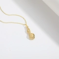 Elegant gold mermaid pendant necklace featuring a polished finish and fine cross chain - Mermaid / Gold