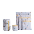 Set of 5 thickened mesh laundry bags with pineapple patterns for bras and delicates - Pineapple Five-piece Set (small Medium Large Cylindrical Bra Bag)