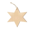 Decorazione natalizia a stella esagonale in legno con corda di iuta per il fai da te - Esagramma / Confezione da 10