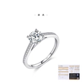 Klassischer 1 Karat Moissanit Ring aus 925er Silber mit GRA-Zertifikat und Sechs-Krallen - US Größe 5 / 925 Sterlingsilber