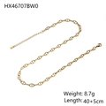 Detail of 40+5cm golden snake blade chain with lobster clasp and weight specifications - HX46707BW0