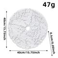 Mini 40cm white plush Christmas tree skirt with silver glitter branch texture pattern - N1-41 Silver Branch Plush