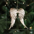 Decorazione per albero di Natale ad ala d'angelo dorata con elegante trama a piuma - Stile Ali