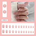 Glanzende nude roze vierkante kunstnagels set met 24 stuks in diverse maten - Glanzend Roze Vierkant (CF013)