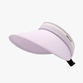 UV protection ice silk sun hat with wide brim in elegant lavender purple with white stripes - Adjustable / Purple (24H137)
