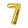 Golden number 7 foil balloon with a glossy metallic finish for party decorations - 40 Inch Number 7-Gold