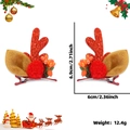 Glittery red reindeer antler hair clips with brown ears and decorative berries - Red Ball Flower Red Antler