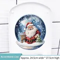 Sticker boule à neige de Noël avec Père Noël pour salle de bain et décor, 24,5x27,5cm - Style Boule de Cristal 02