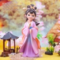 Cute Q-version resin doll ornament in purple gradient traditional Hanfu dress - -34 Large Diao Chan