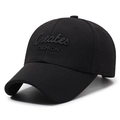Cappellino da baseball nero classico con ricamo 3D Creates FASHION e visiera curva - Nero Con Lettere Nere